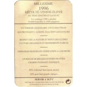 Mas de Daumas Gassac rouge 1996