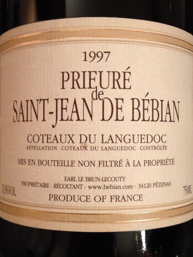 Prieuré de Saint-Jean de Bébian - coteaux du Languedoc 1997